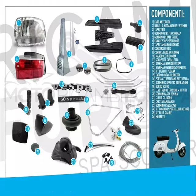 Kit Completo Listelli Serie Strisce Per Pedana Piaggio Vespa 50 - Foto 4