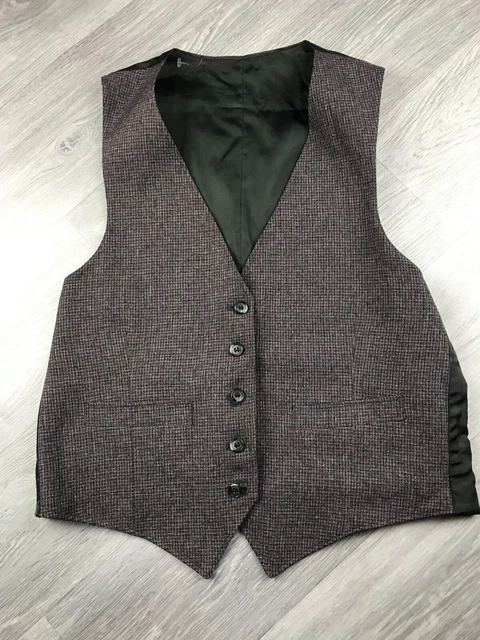 Cappotto vita vintage viola blu a quadretti