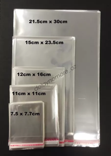 Premium Peal And Seal Clear Cello Bags For Cards Photos Gift Food Packaging Vic