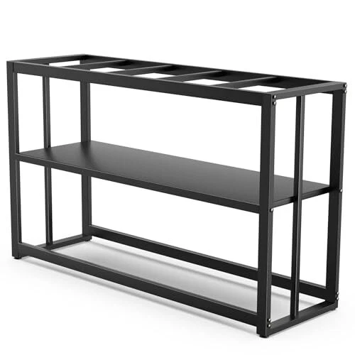 Black Fish Tank Stand Metal Aquarium Stand 55-75 Gallon Aquarium Turtle Tank