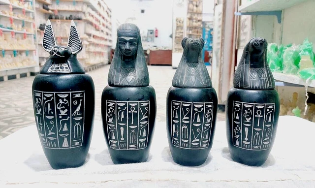 CANOPIC JARS EGYPTIAN Ancient 4 sons of Horus Antiques Pharaonic ...