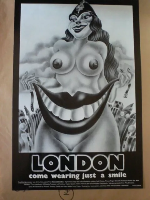 Alan Aldridge Poster 1969 “Canned London” Psychedelic Pop Art Eames Mid Century.