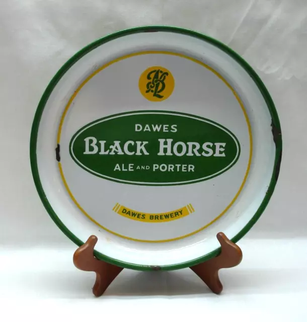 Vintage Enamel Dawes Black Horse Ale & Potter Beer Tray Dawes Brewery