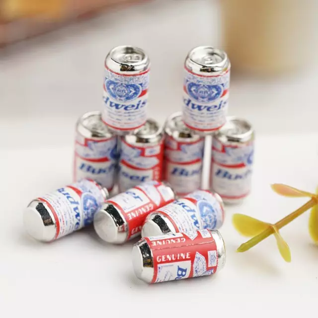 10PCS/SET 1:12 scale dollhousefurniture beer cans toys Nice Y7H7