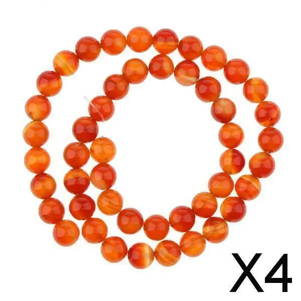 4X 1 brin brillant surface perles agate rouge perles de pierre bricolage