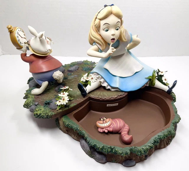 DISNEY ALICE IN Wonderland & White Rabbit Secret Box Figurine Cheshire ...