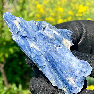 118g Rare! Natural beautiful Blue KYANITE with Quartz Crystal Specimen Rough