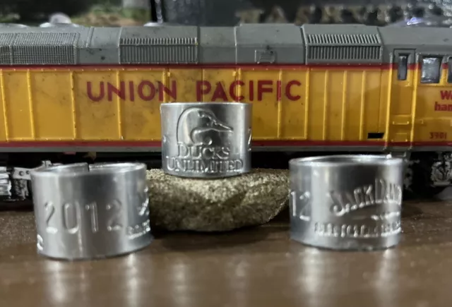 Jack Daniels Single Barrel Ducks Unlimited  Metal Bottle Leg Bands -Set Of 3