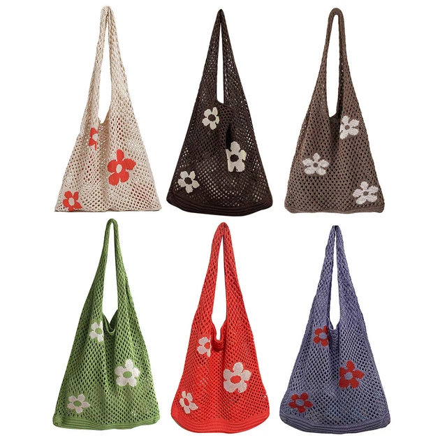 Borsa portatile per lo shopping in rete fiori conservazione frutta e verdura borsa ecologica