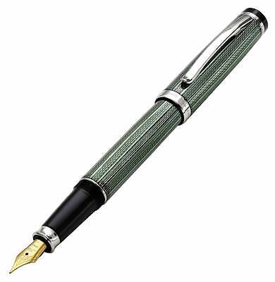 Xezo Incognito Zinc Green Fountain Pen, Fine Nib. LE & Serialized w/ Platinum