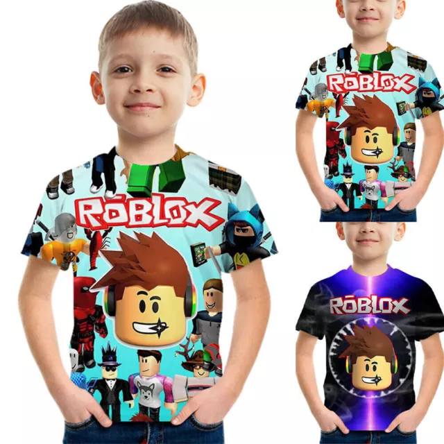 Boys Kids Roblox 3D TShirt Tees Cartoon Short Sleeve Summer Shirts Top Casual'