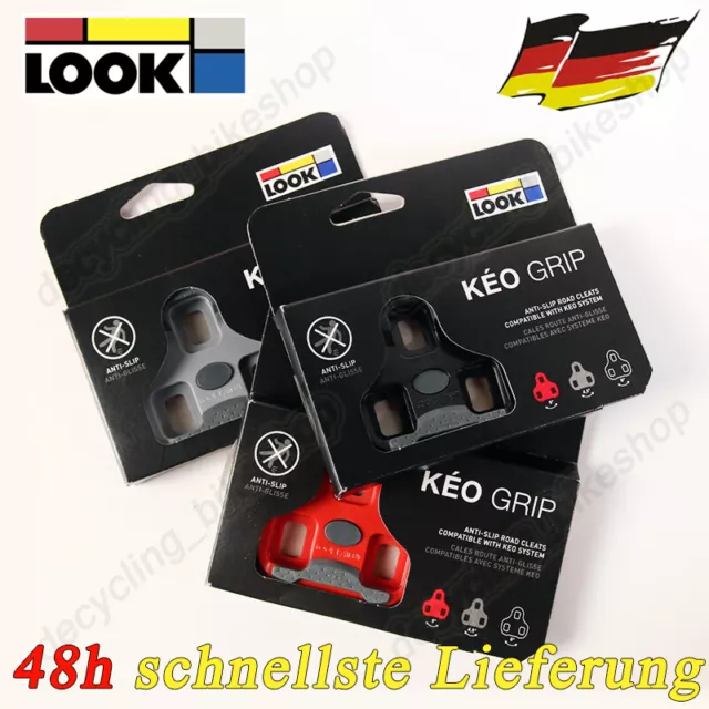 LOOK KEO GRIP Schuhplatten Grau4.5° Schwarz0° Rot9° Pedalplatten Cleats Original