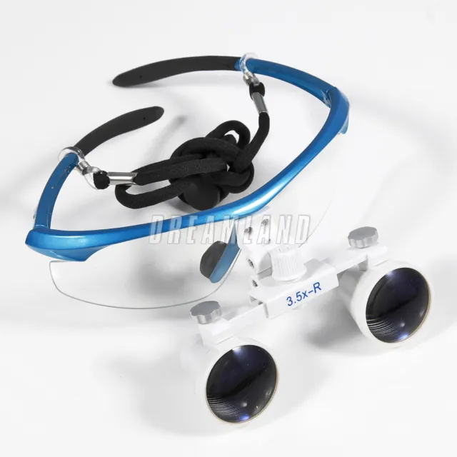 Blue Dental Surgical Binocular Magnifier Optical Loupes 3.5X-R Dentist Glasses