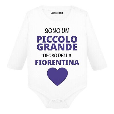 Body neonato calcio manica lunga Sono un piccolo grande tifoso della Fiorentina