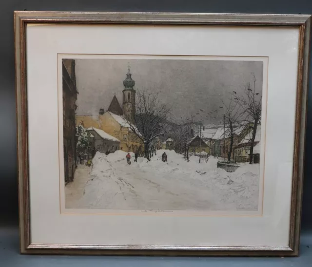 Luigi Kasimir (1881-1962) - Grinzing Wien Österreich im Winter mit Schnee