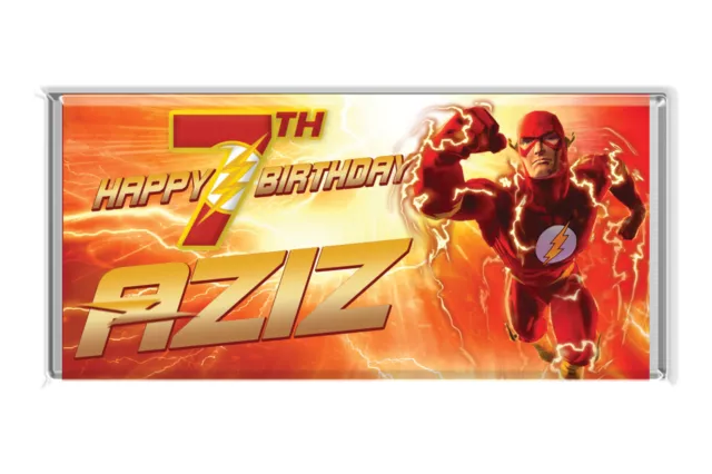 5 x The Flash Inspired Personalised Wrapper on Mini Chocolate Bar Party Favors