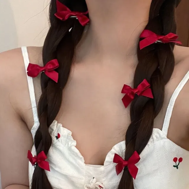 1PC Mini Bow Hairpin Sweet Ribbon Barrette Cute Bowknot Hair Clips  Girls