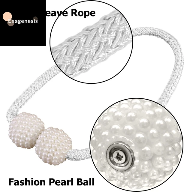 8 Pack Magnetic Curtain Tiebacks,Convenient Drape Tie Backs Decorative Curtain 3