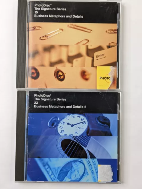 Juego de 1 y 2 CD de CD de fotos de archivo de 1 y 2 metáforas de negocios de PhotoDisc Signature Series 15, 23 metáforas de negocios