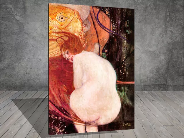 Gustav Klimt Goldfish NUDE NAKED BUM  CANVAS PAINTING ART PRINT WALL 385X