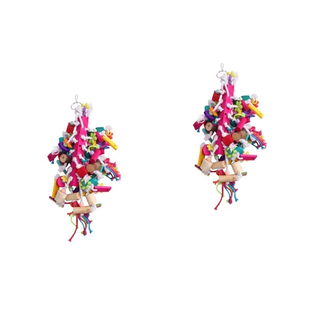 bird block knots 2x Vogel Block Knoten Ara Blöcke Budgie Kauen Spielzeug Papagei 10