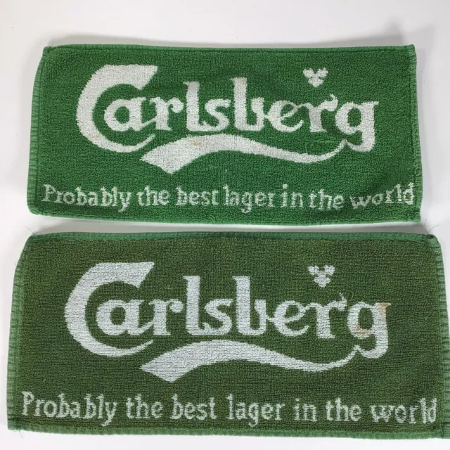 Lot of 2 Carlsberg Probably The Best Lager In The World Bar Beer Towel