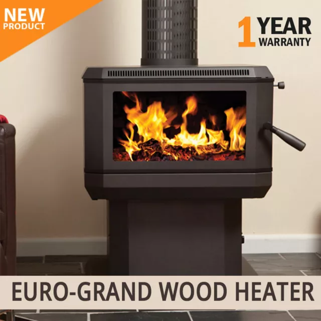 NEW Euro-Grand Wood Heater Cast Iron Heavy Duty Freestanding Steel Fan