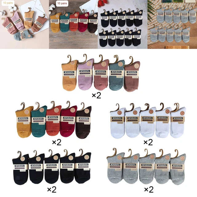 10 paires de chaussettes mollet pour femmes, bonneterie en coton doux pour