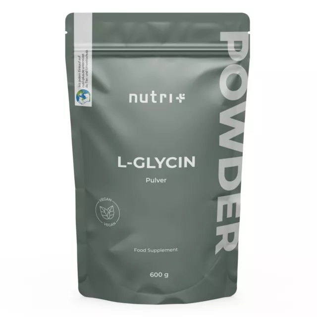 L-Glycin Pulver 600g ohne Zusätze - Hochdosiert + vegan - Kollagen + Bindegewebe