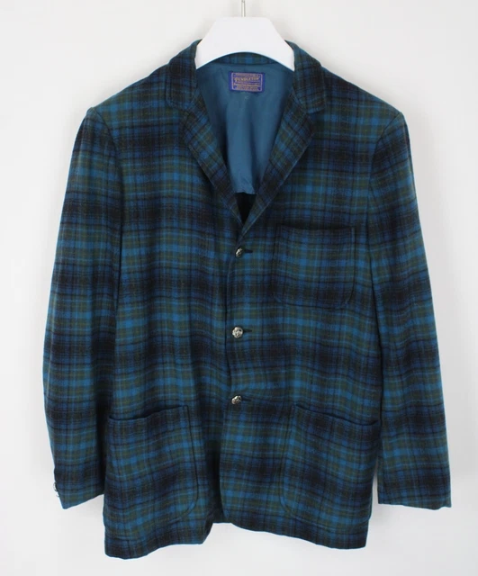 Pendleton Giacca Uomo ~ Medio Singolo Petto Mezza Foderato Lana con Motivo