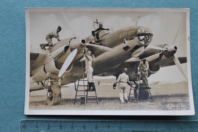 FOTO PHOTO POSTKARTE OB 1939 Luftwaffe Heinkel He 111 K Kampf-Flugzeug ...
