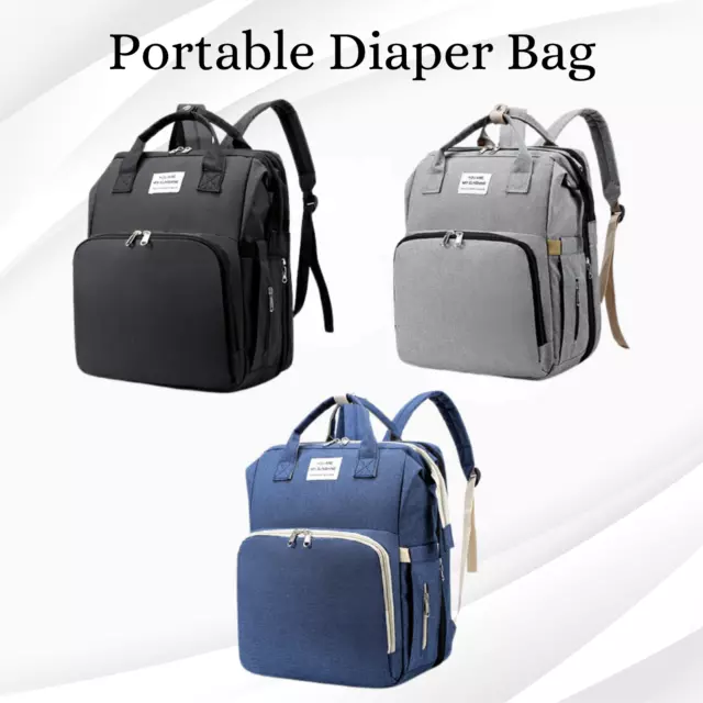 Portable Diaper Bag Maternity Baby Nappy Changing Large Capacity Water Resistant