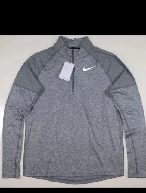 Nike 2.0 Element Mens Long Sleeve 1/4 Zip Running Top Grey Size XL  BNWT