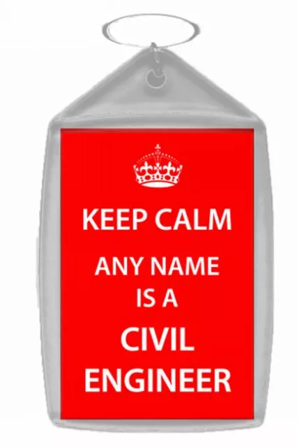 Civil Engineer Personalised Keep Calm Keyring