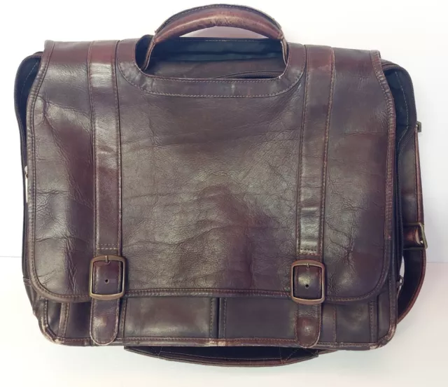 Vintage WILSON’S LEATHER Briefcase/Messenger Bag Dark Brown