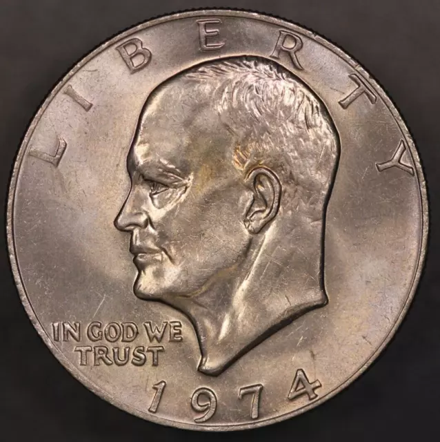 1974 Eisenhower Dollar Fresh From An Original Roll-Toned-Lot Aa-5297