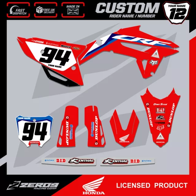 Honda Motocross Graphics Kit Custom Mx Graphics Decals Cr Crf Roczen 21 Red