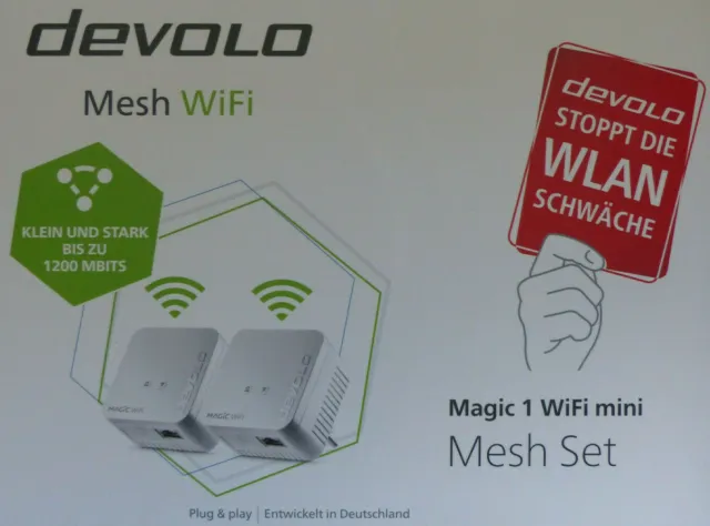 devolo Magic 1 WiFi mini Mesh Set Starterkit bis zu 1200 Mbit/s / NEU!