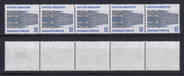 Bund 1340 v RM 5er Streifen ungerade neue Nummer SWK 50 Pf ** weiße Gummierung