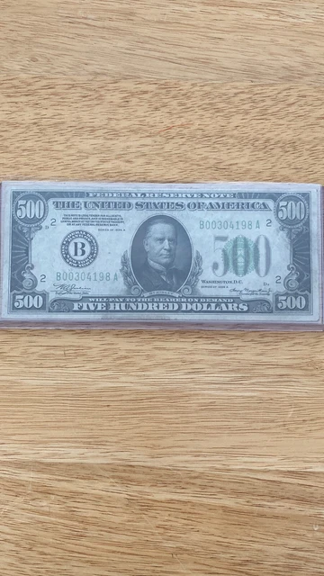 Genuine 1934A $500 FIVE HUNDRED DOLLAR BILL New York New York