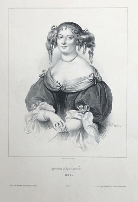 MADAME DE SEVIGNE GRAVURE sur acier  PAR CARON XIXe 