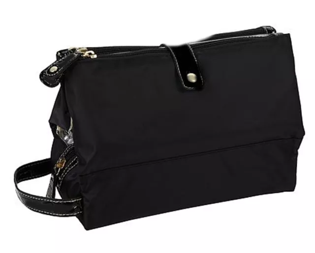 Samantha Brown 3 Compartment Travel Organizer Bag ~ BLK Black