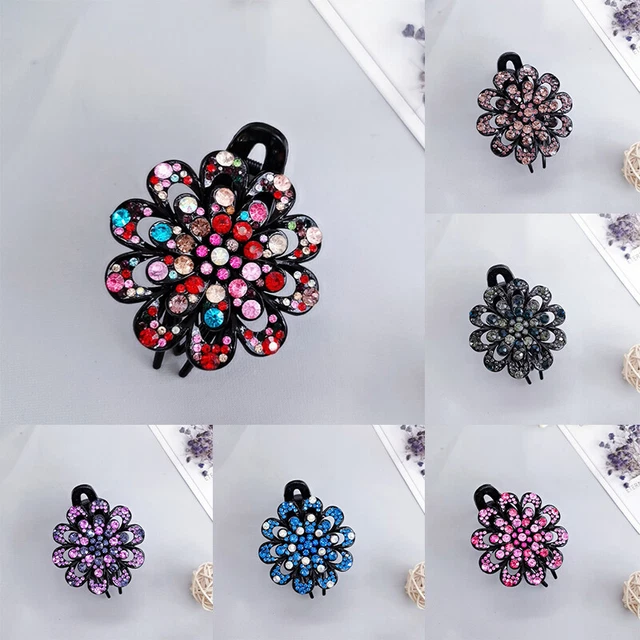 Astuccio da donna strass fiore acrilico anatroccolo clip fermacapelli coda di cavallo astuccio↑ 3