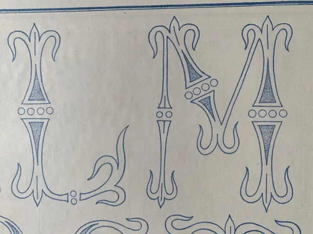 Antique 1870s French Journal des Demoiselles Embroidery pattern Alphabets (2)