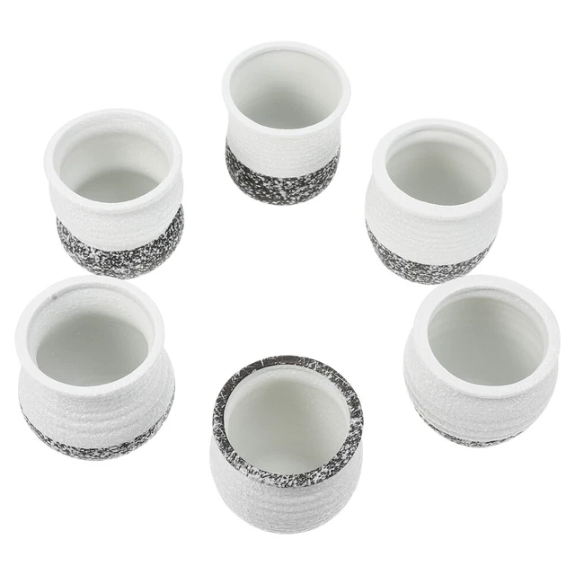 6pcs Kleine Blumentopf Keramik -Pflanzer Töpfe Runde Bonsai Kindergarten