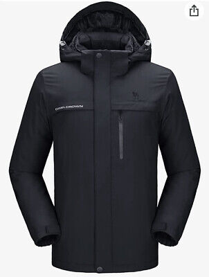 CAMEL CROWN Men’s Mountain Snow Waterproof Ski Jacket Detachable Hood Size S