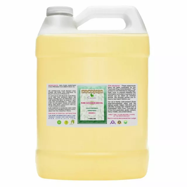 128 Oz / 1 Gallon 100 Raw Unrefined Cold Pressed Cucumber Seed Oil 2