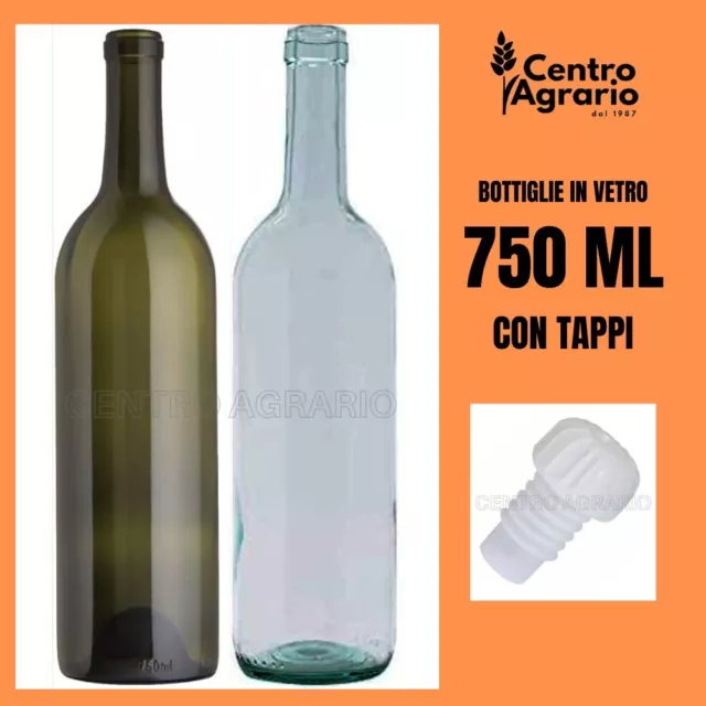 Bottiglia in vetro vuota con tappo bottiglie vuote tappi per vino acqua liquore