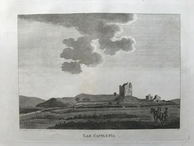 1789 Antique Print: Lag Tower / Castle, Dumfries and Galloway, Scotland by Grose