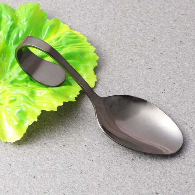 Cuchara de postre pala de acero inoxidable vajilla paño salsa
